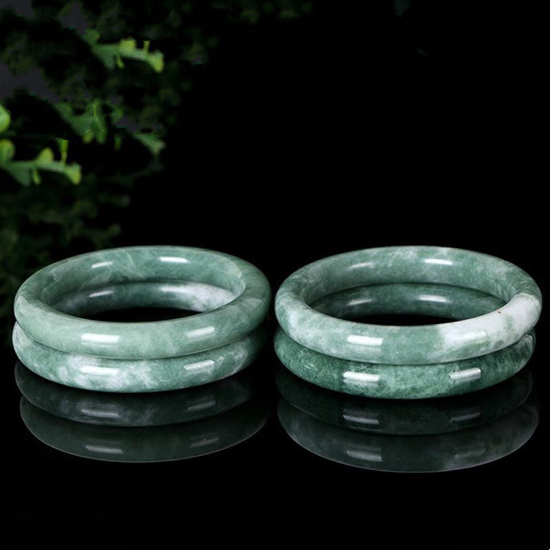 Bracelet jonc en jade naturel Buddha Stones pour la chance et l'abondance