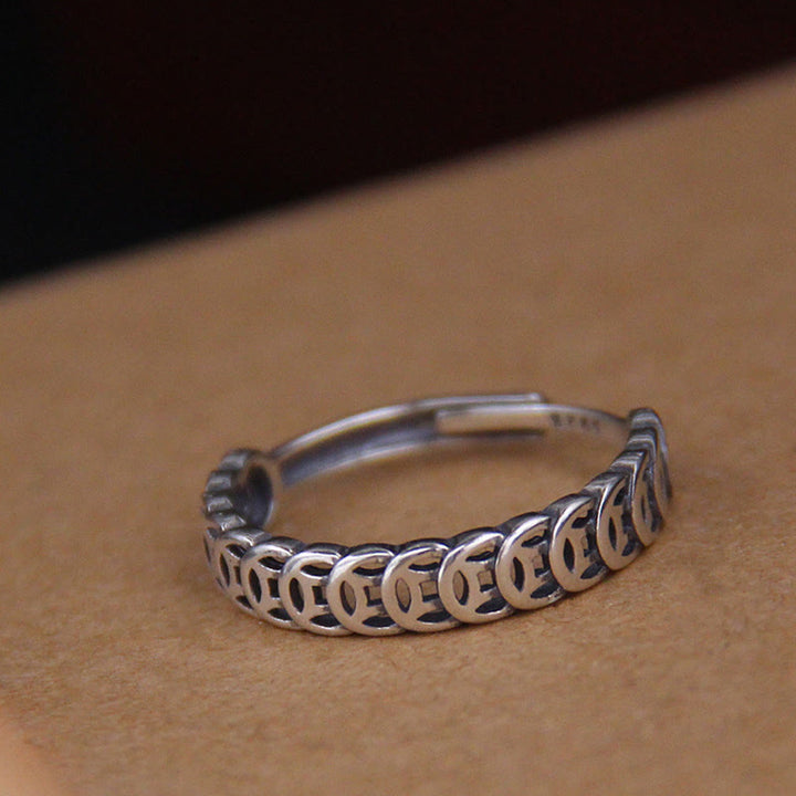Bague ajustable porte-bonheur en cuivre vintage