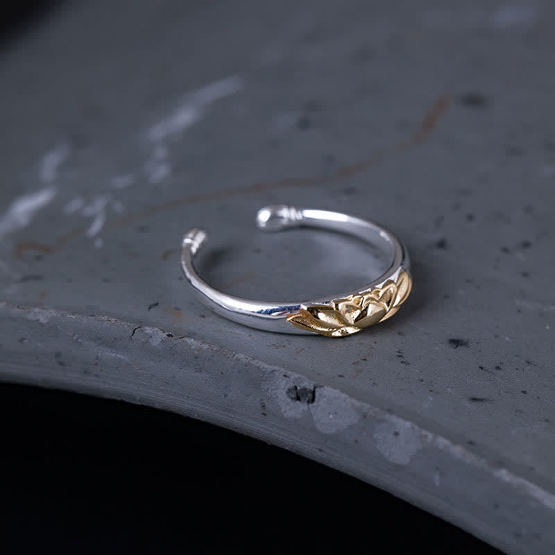 Bague en argent sterling 925 avec Buddha Stones et fleur de lotus