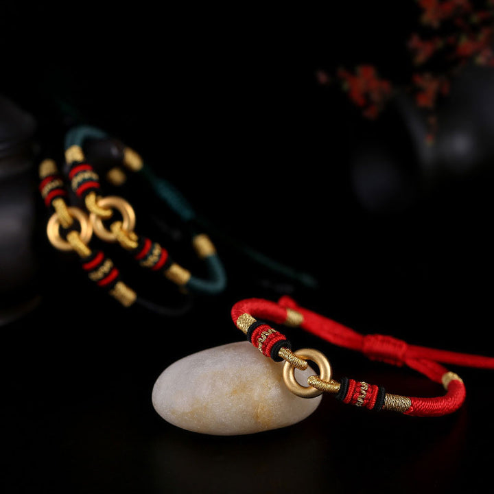 Bracelet Feng Shui porte-bonheur en corde rouge pour couple avec Buddha Stones