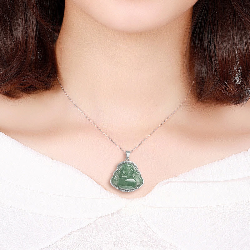 Buddha Stones en argent sterling 925 et jade naturel Bouddha rieur - image 8