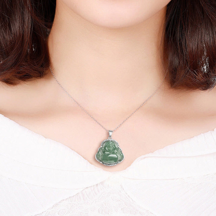 Buddha Stones en argent sterling 925 et jade naturel Bouddha rieur - image 8