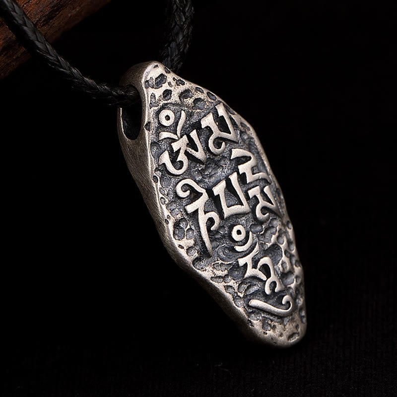 Collier pendentif en argent sterling 925 tibétain avec Buddha Stones Om Mani Padme Hum Dorje Vajra gravé - image 2