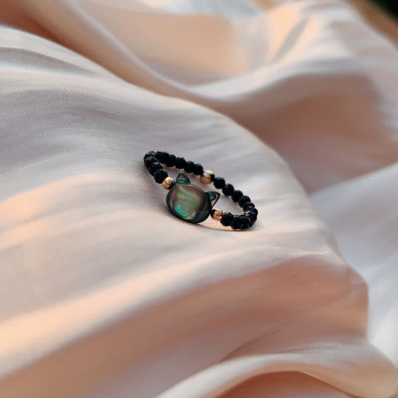 Bague de bénédiction en or 14 carats avec pierre naturelle Tridacna de Buddha Stones - image 5