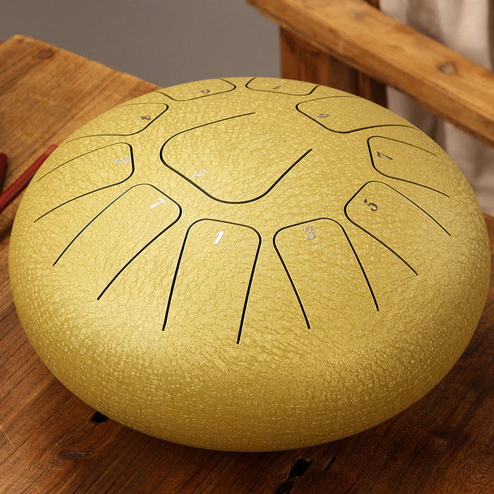 Buddha Stones Steel Tongue Drum Kit de batterie de yoga de méditation de pleine conscience de guérison sonore 11 notes 8 pouces