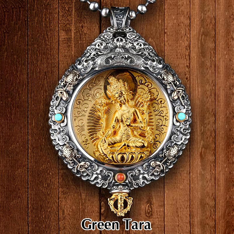 Buddha Stones Zodiaque chinois Bouddha natal Thangka Neuf palais Huit diagrammes Richesse Collier pendentif rotatif