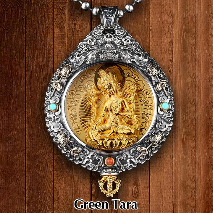 Buddha Stones Zodiaque chinois Bouddha natal Thangka Neuf palais Huit diagrammes Richesse Collier pendentif rotatif