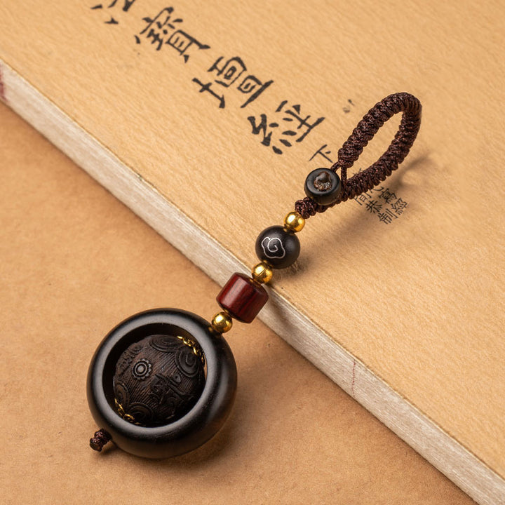 Buddha Stones tibétaines petite feuille bois de santal rouge ébène chance protection rotation décoration - Ebony et six mots vrais - image 18