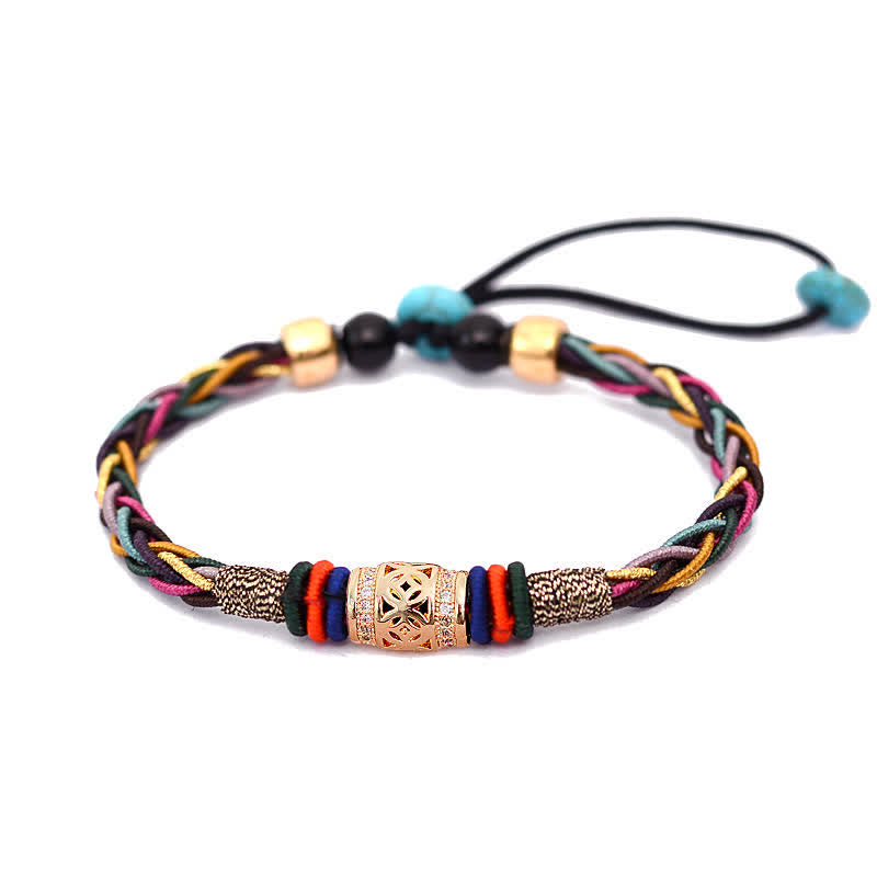 Buddha Stones en fil tissé fait main avec huit fils et pièces de cuivre