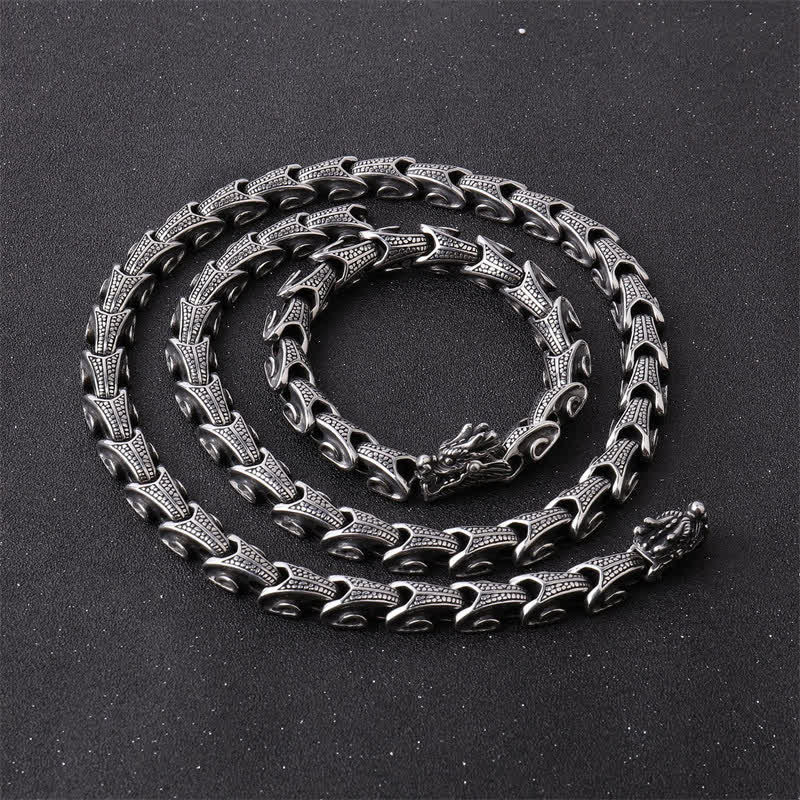 Collier pendentif de protection en acier titane avec motif de dragon et Buddha Stones - image 5