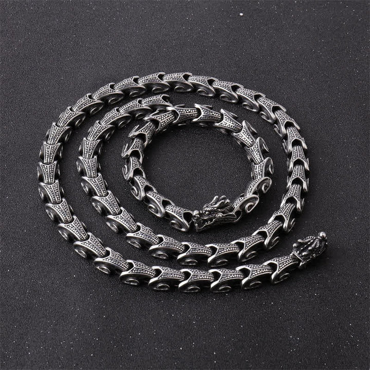Collier pendentif de protection en acier titane avec motif de dragon et Buddha Stones - image 5