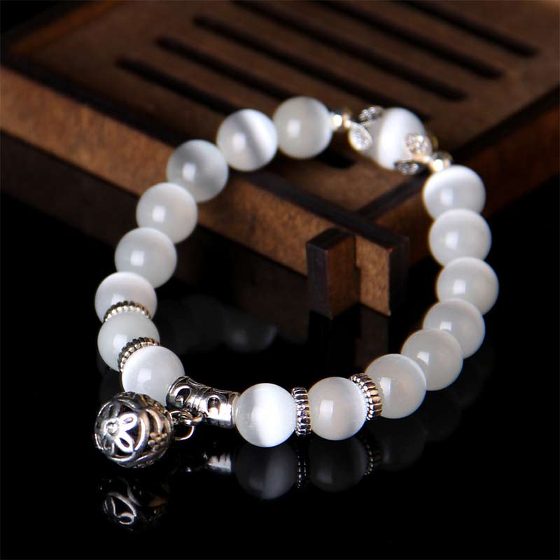 Bracelet porte-bonheur tibétain œil de chat Buddha Stones