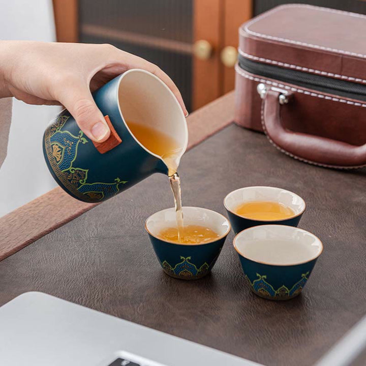 Théière chinoise Gongfu en céramique avec Buddha Stones