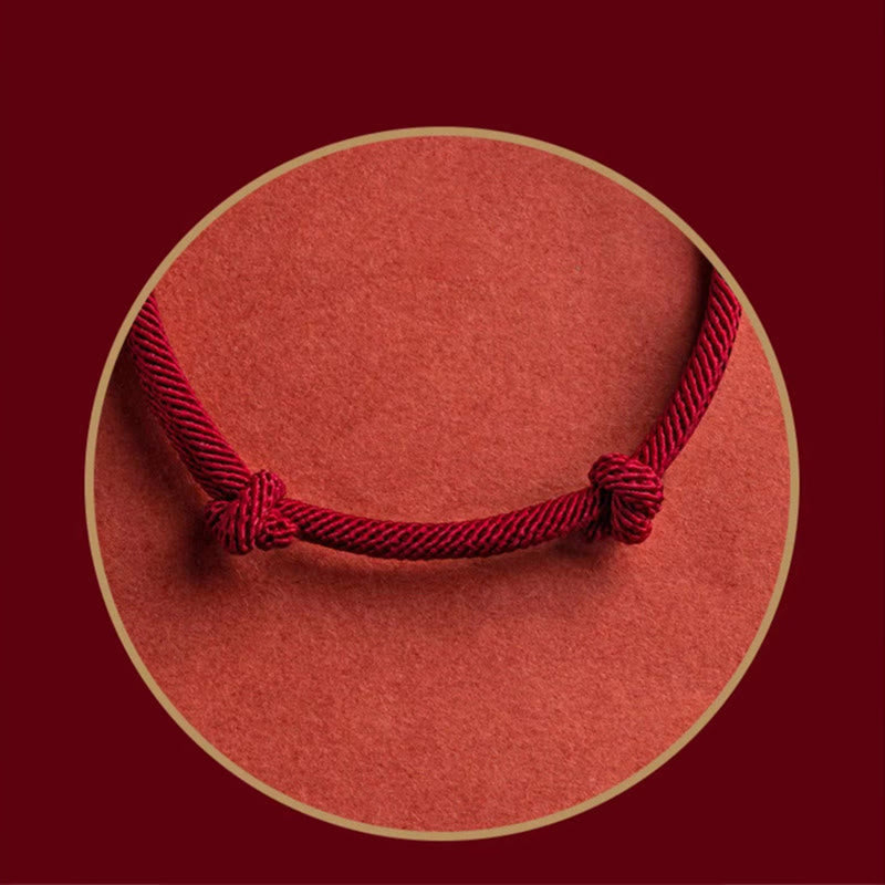 Bracelet tressé fait main en argent sterling 925 avec le personnage Fu et les Buddha Stones - image 8