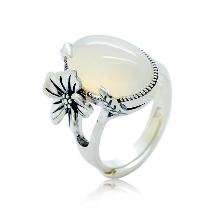 Bague d'harmonie positive en argent sterling 990 avec calcédoine naturelle et prune - image 16