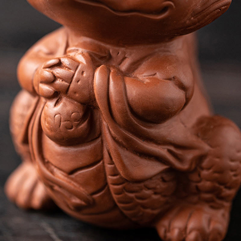 Figurine en argile violette Buddha Stones bonheur et une richesse