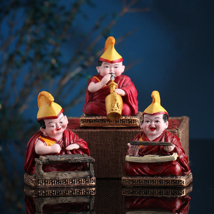 Buddha Stones peintes à la main, figurines de lama tibétaines sculptées, décoration créative pour la maison, le bureau ou la voiture