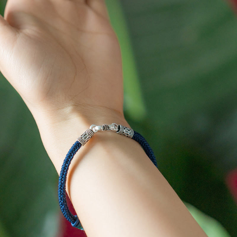 Bracelet tressé tibétain en argent sterling 925 fait main avec Buddha Stones Om Mani Padme Hum Pureté - image 11