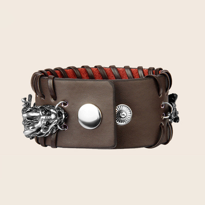 Bracelet de protection en cuir de dragon