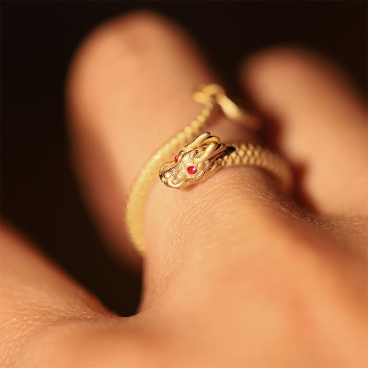 Bague ajustable en argent sterling 925 Buddha Stones , vintage, année du dragon, protection, force
