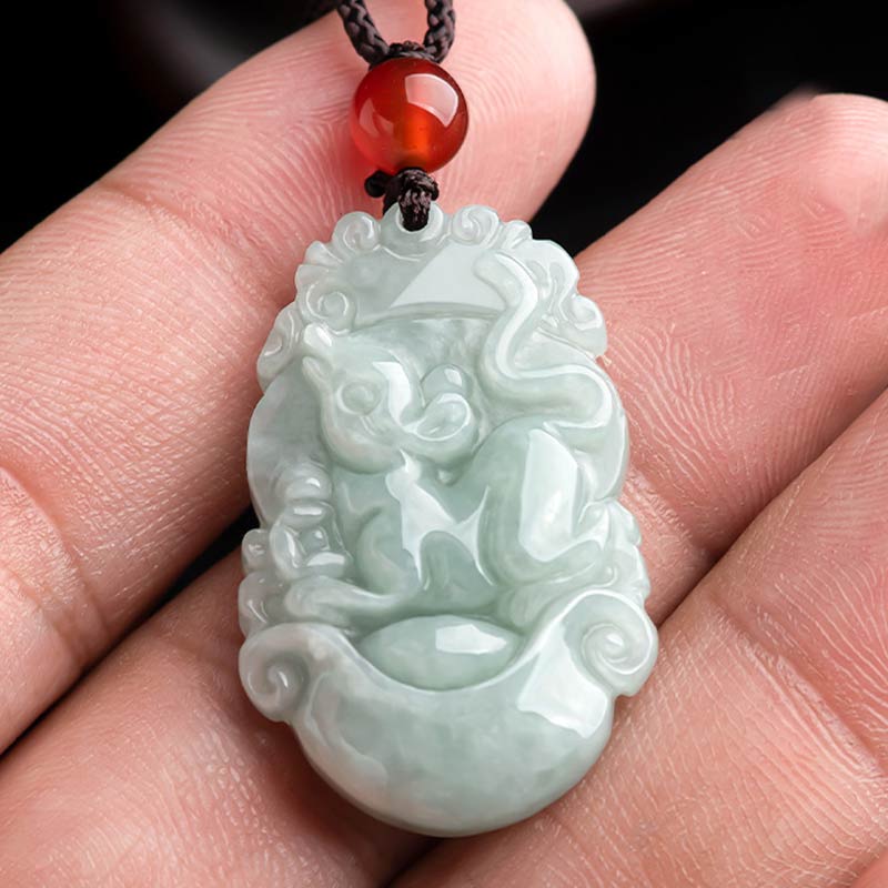 Collier avec pendentif en jade naturel et Buddha Stones représentant les 12 signes du zodiaque chinois - image 5