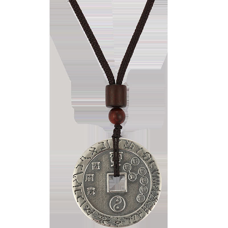 Collier pendentif en cuivre avec Buddha Stones Bagua Yin Yang et pièce de monnaie en forme d'étoile - image 13