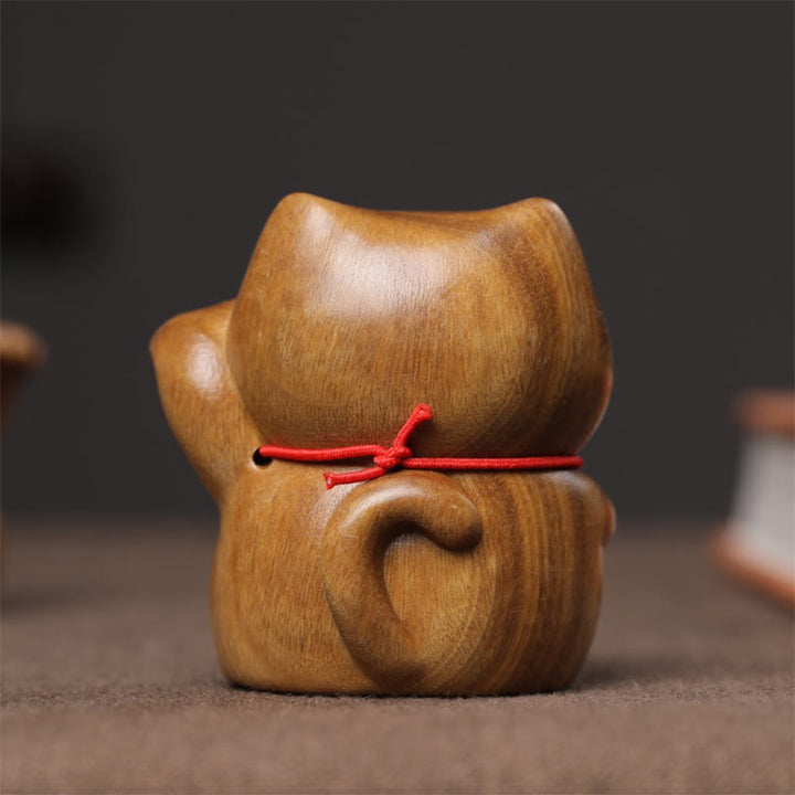 Buddha Stones de Santal Vert Petit Mini Mignon Chat Porte-Bonheur Décorations de Paix - image 8