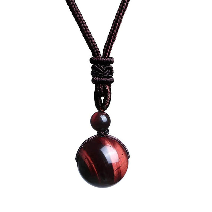 Ensemble collier et bracelet en œil de tigre tibétain Buddha Stones