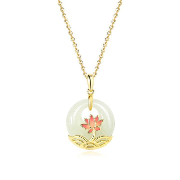 Buddha Stones en argent sterling 925 et jade blanc Hetian avec fleur de lotus et bénédiction - image 10