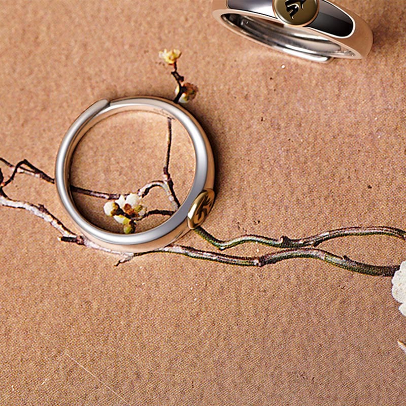 Buddha Stones tibétaines Om Mani Padme Hum sculptées zodiaque chinois Natal Bouddha Bague de paix