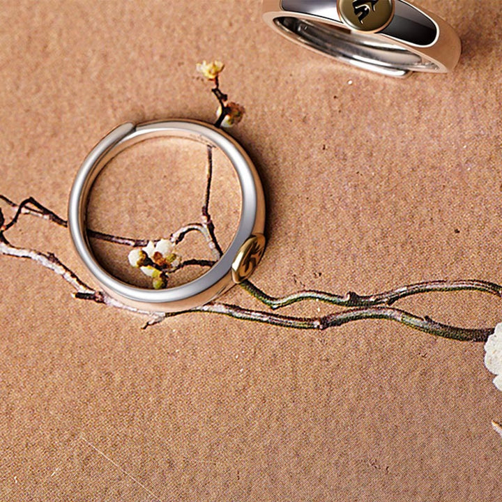 Buddha Stones tibétaines Om Mani Padme Hum sculptées zodiaque chinois Natal Bouddha Bague de paix
