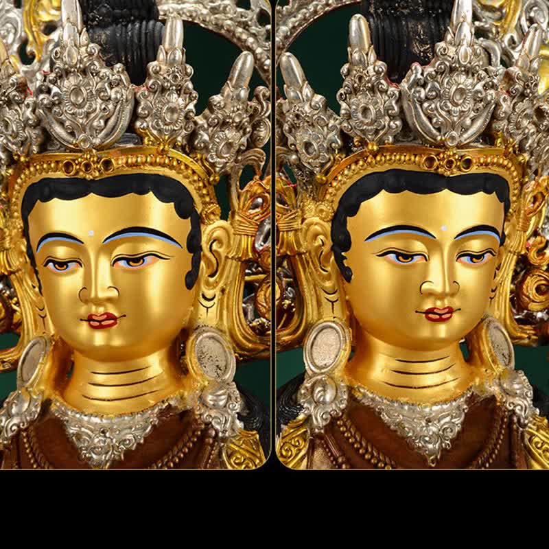 Statue décorative en cuivre du Bodhisattva Tara Verte Espoir - image 10