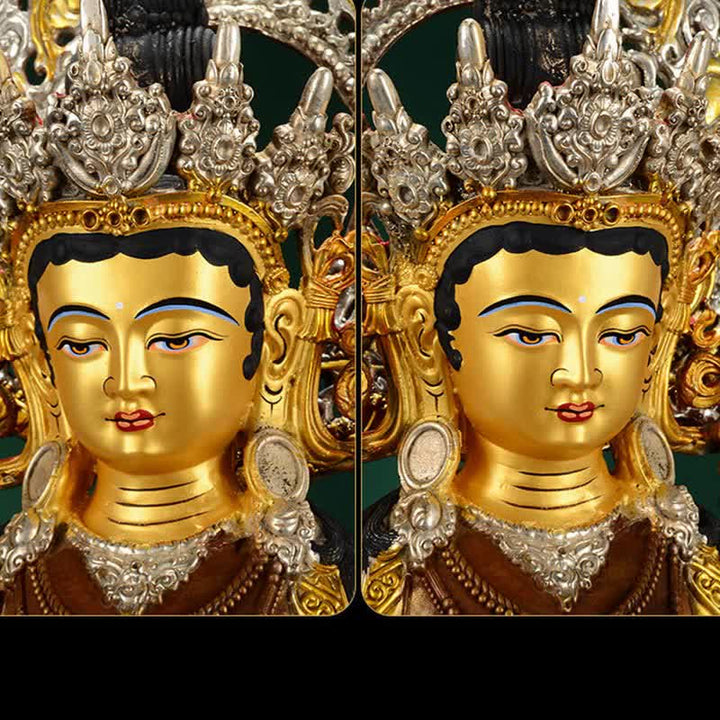 Statue décorative en cuivre du Bodhisattva Tara Verte Espoir - image 10