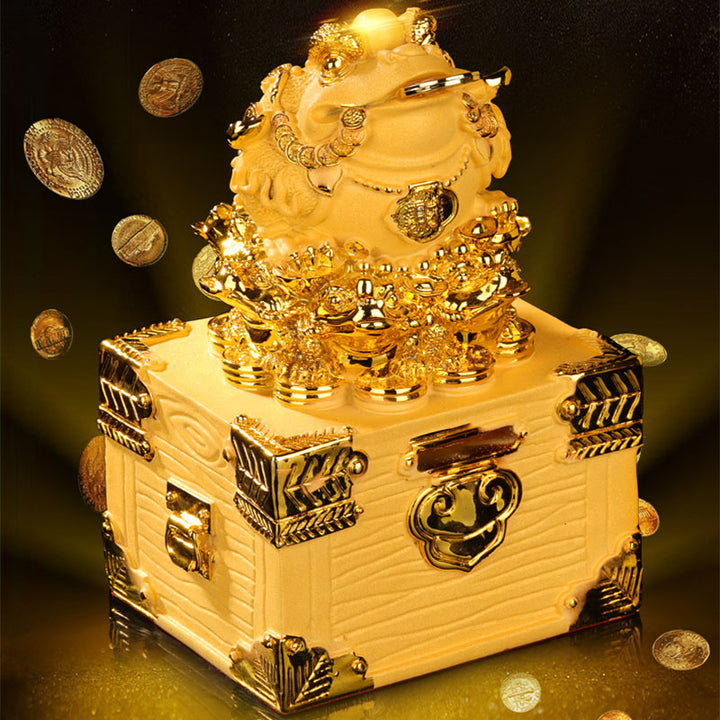 Statue de grenouille en pierre de Buddha Stones Feng Shui Décoration de richesse et de chance - Grand format 20,5 x 16,2 x 34,5 cm - image 0