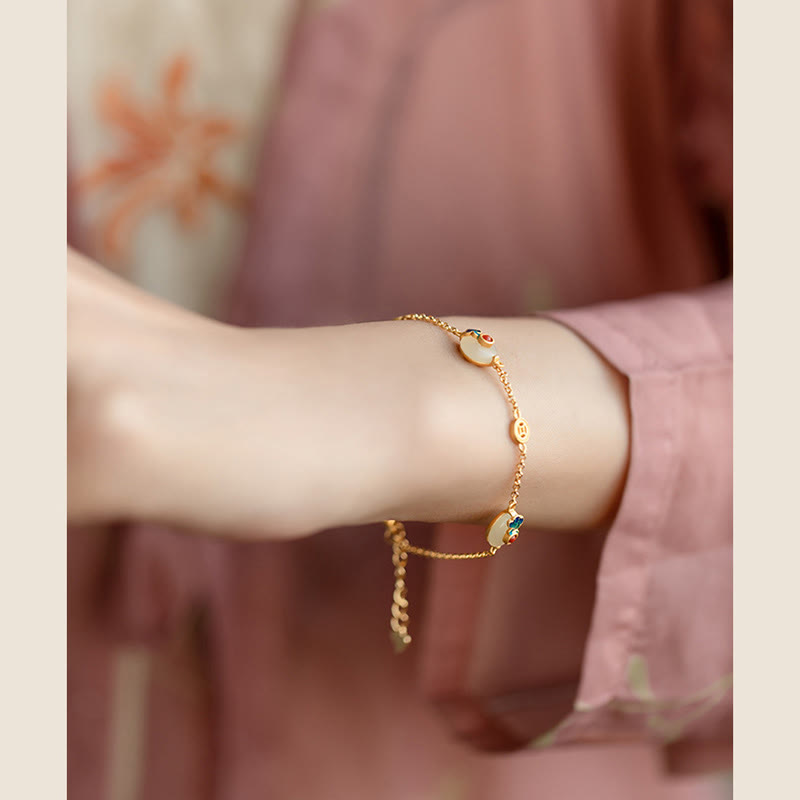 Bracelet porte-bonheur en jade Buddha Stones et nuages de bon augure