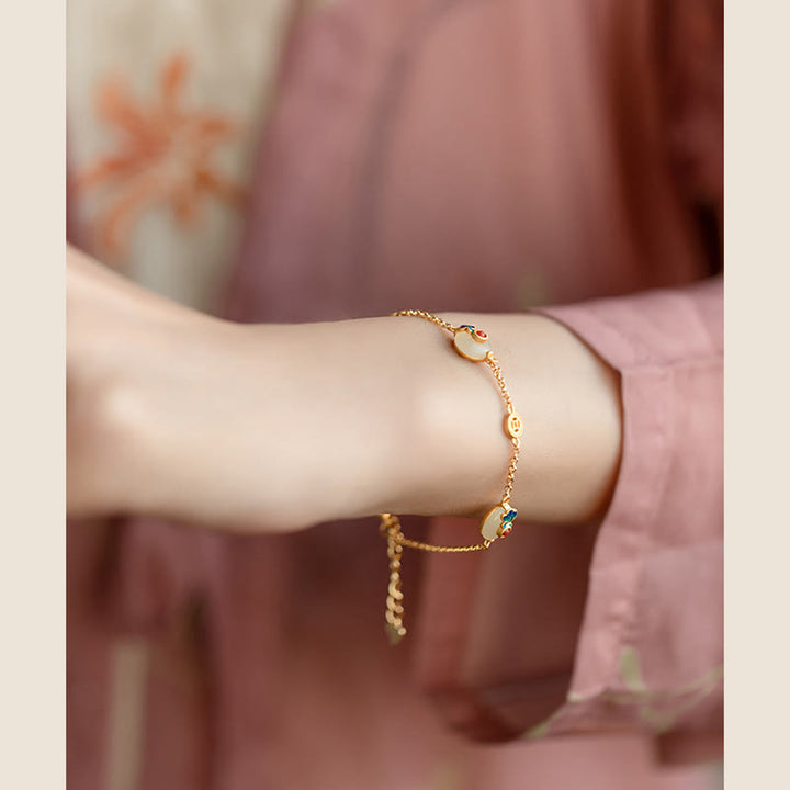 Bracelet porte-bonheur en jade Buddha Stones et nuages de bon augure