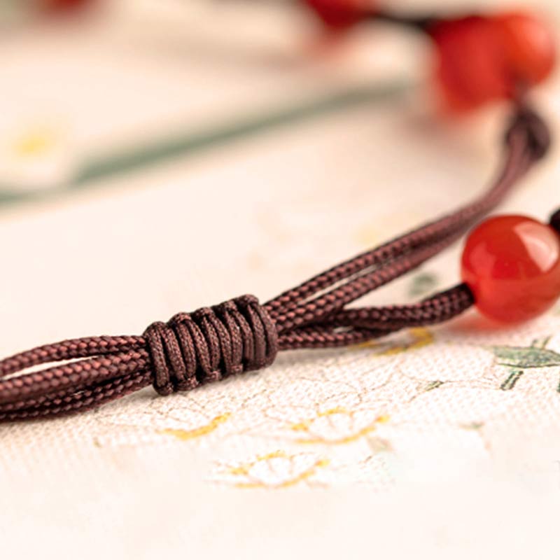 Bracelet calme en agate rouge, agate mousse et cinabre de Buddha Stones
