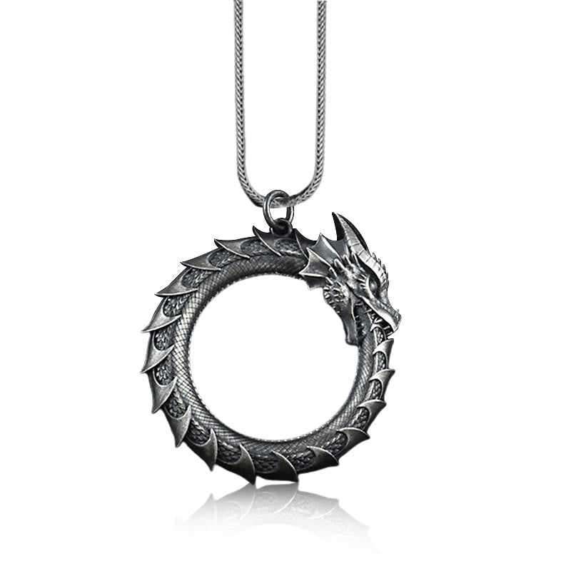 Collier pendentif protection serpent dragon en étain pur Buddha Stones - image 2