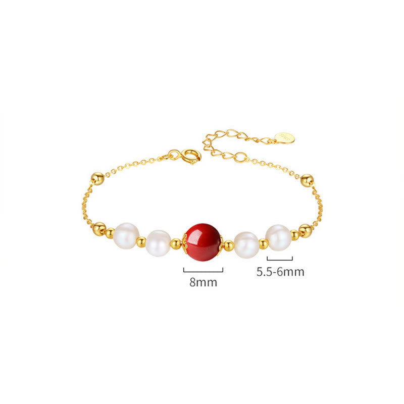 Bracelet chaîne de perles de guérison en argent sterling 925 et perles de cinabre Buddha Stones - image 9