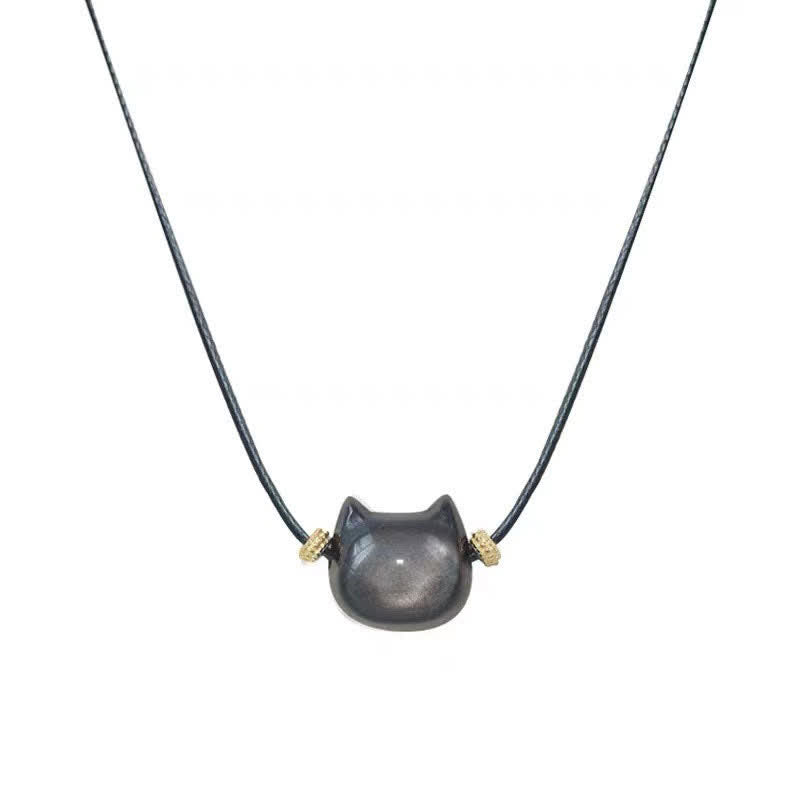 Bracelet de protection porte-bonheur en obsidienne dorée et argentée avec Buddha Stones et jolie patte de chat porte-bonheur - image 42