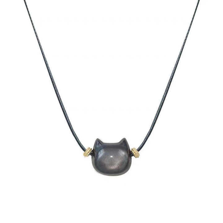 Bracelet de protection porte-bonheur en obsidienne dorée et argentée avec Buddha Stones et jolie patte de chat porte-bonheur - image 42