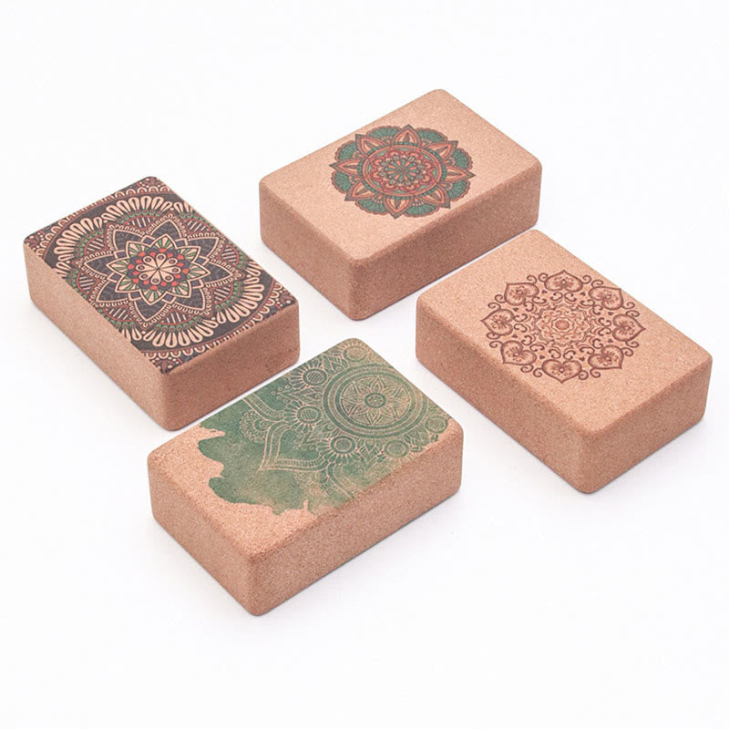 Buddha Stones Bloc de liège pour yoga de pleine conscience Mandala tibétain - image 1
