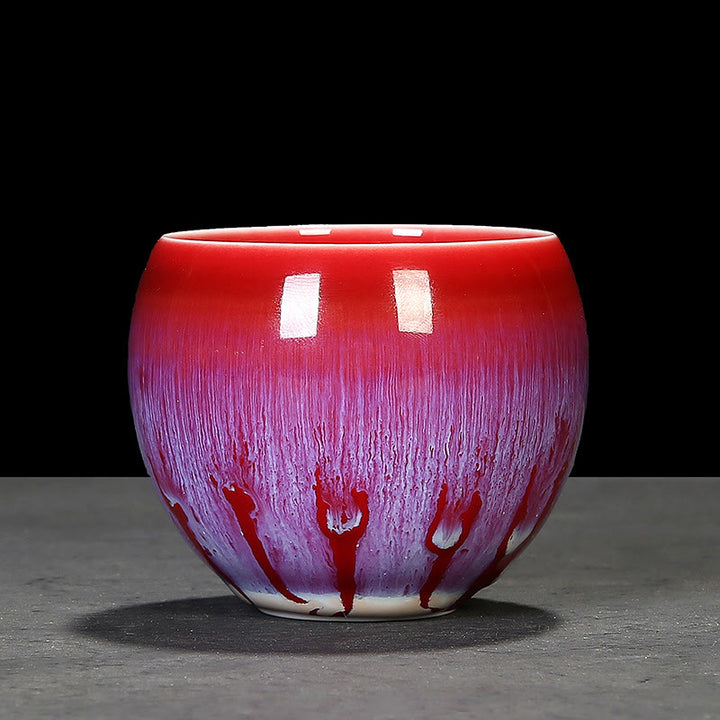 Tasse à thé en céramique avec changement de glaçure au four chinois Jianzhan, Buddha Stones , tasse à thé Tenmoku Kung Fu