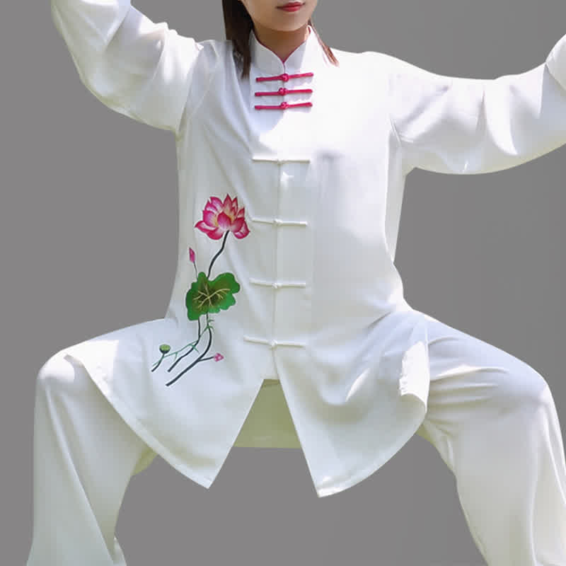 Ensemble de vêtements pour femmes Buddha Stones, fleur de lotus, motif feuille, Tai Chi, méditation, prière, pratique spirituelle zen - image 4