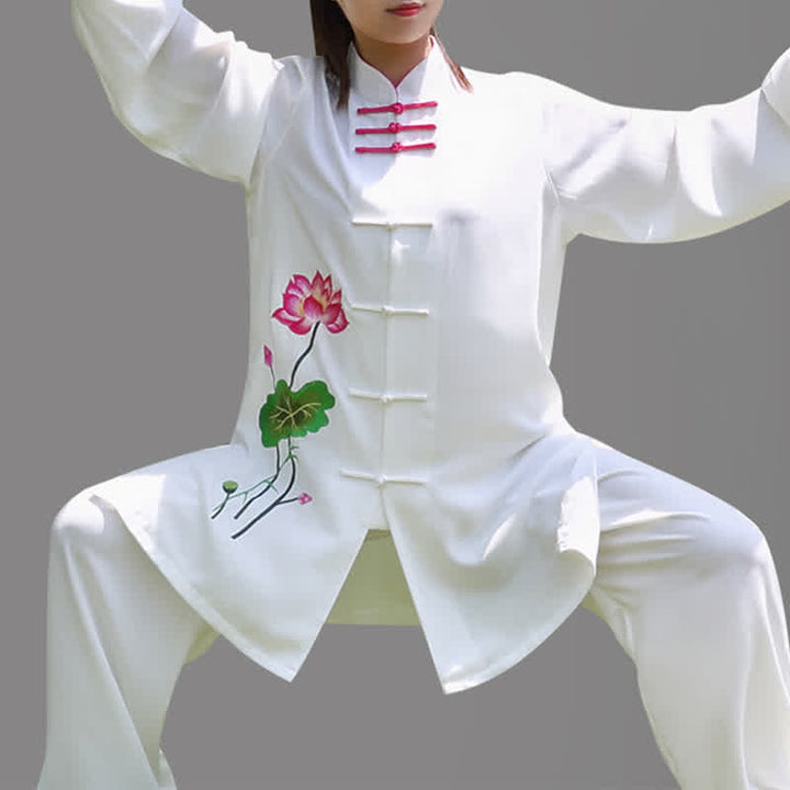 Ensemble de vêtements pour femmes Buddha Stones, fleur de lotus, motif feuille, Tai Chi, méditation, prière, pratique spirituelle zen - image 4