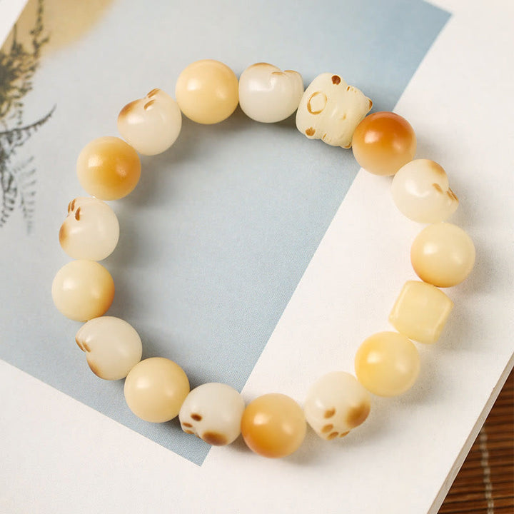 Bracelet porte-bonheur en bois de santal avec graines de Bodhi naturelles et Buddha Stones, tête de chat mignon et porte-bonheur, griffe de paix - image 14