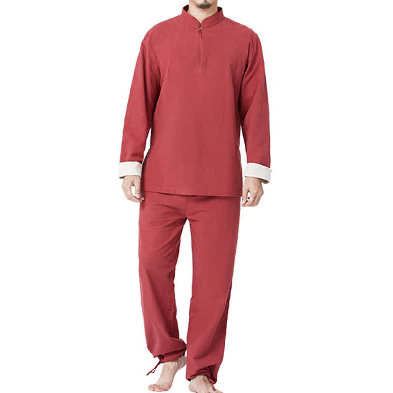 Ensemble de vêtements en coton et lin pour homme Buddha Stones, méditation spirituelle, zen, yoga, prière