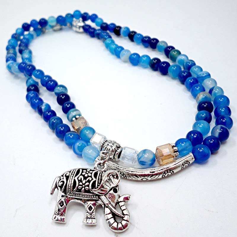 Buddha Stones Bracelet d'espoir en agate naturelle représentant un éléphant et Bouddha - image 2