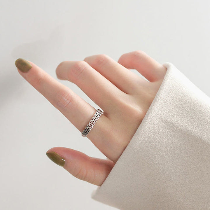 Bague ajustable porte-bonheur en cuivre vintage