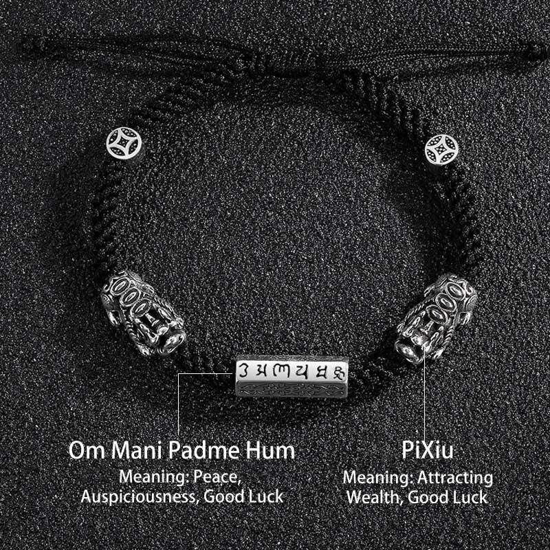 Bracelet en cuivre Feng Shui avec double PiXiu et Buddha Stones Om Mani Padme Hum - image 14